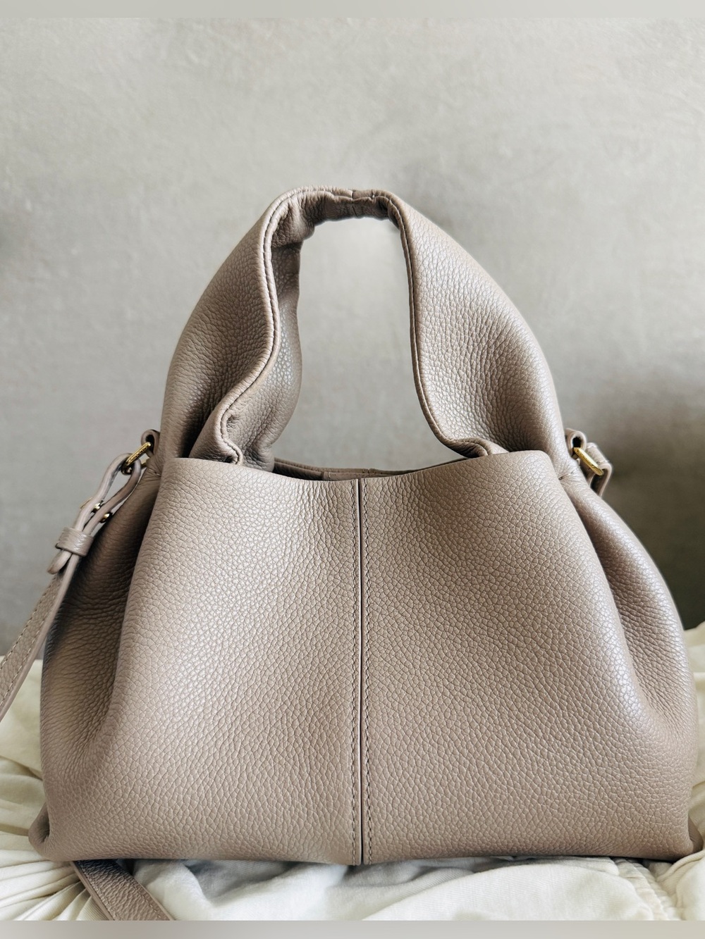 Polene Numero Neuf Mini in Textured Taupe